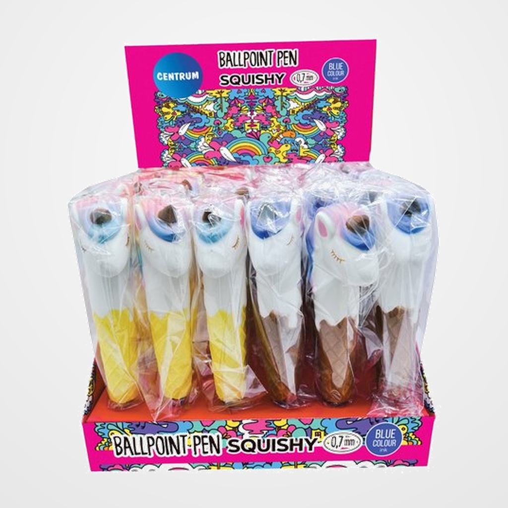 BOLIGRAFO CENTRUM FANCY SQUISHY UNICORN EXPOSITOR DE 24 (tinta azul)