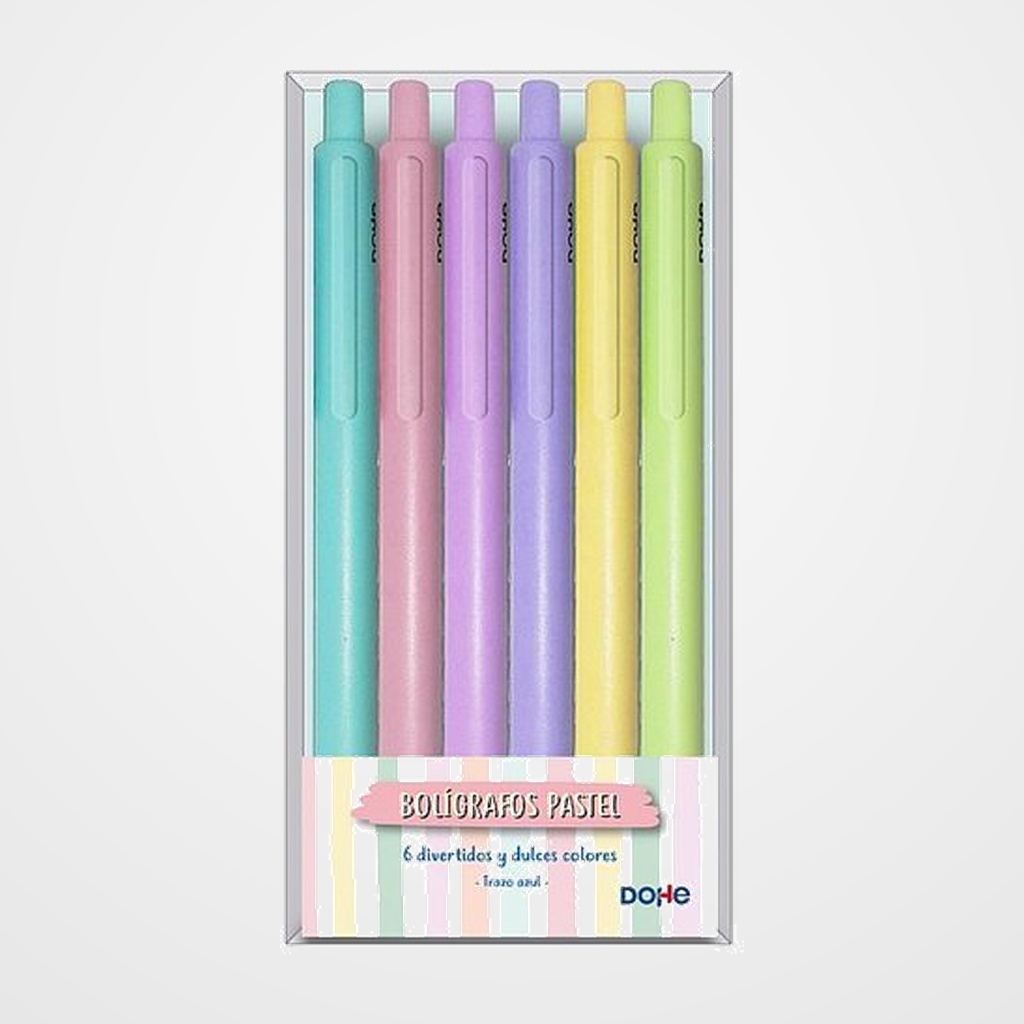 BOLIGRAFO DOHE RETRACTIL PASTEL SURTIDOS ESTUCHE de 6