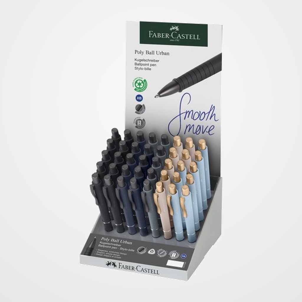 BOLIGRAFO FABER CASTELL GRIP POLY BALL XB SURTIDO EXPOSITOR de 40