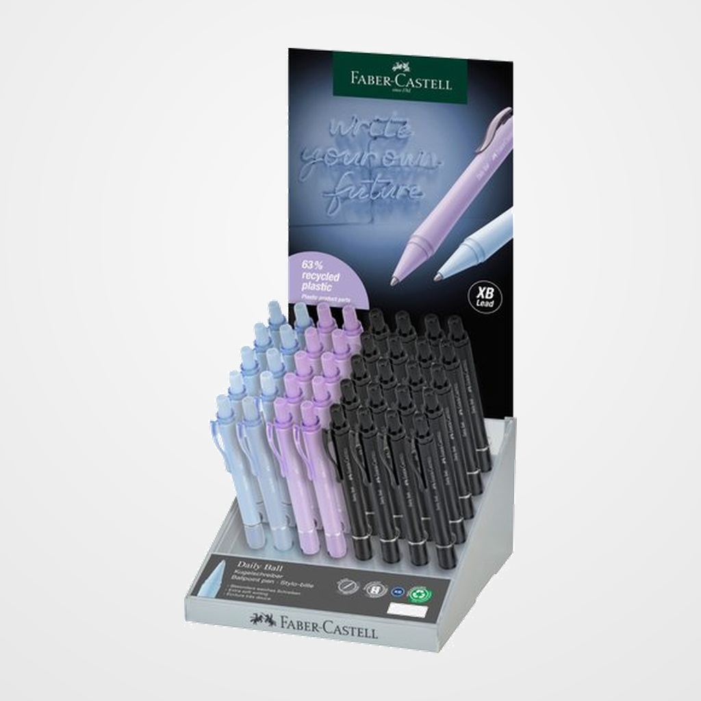 BOLIGRAFO FABER-CASTELL DAILY BALL XB SURTIDO EXPOSITOR de 40
