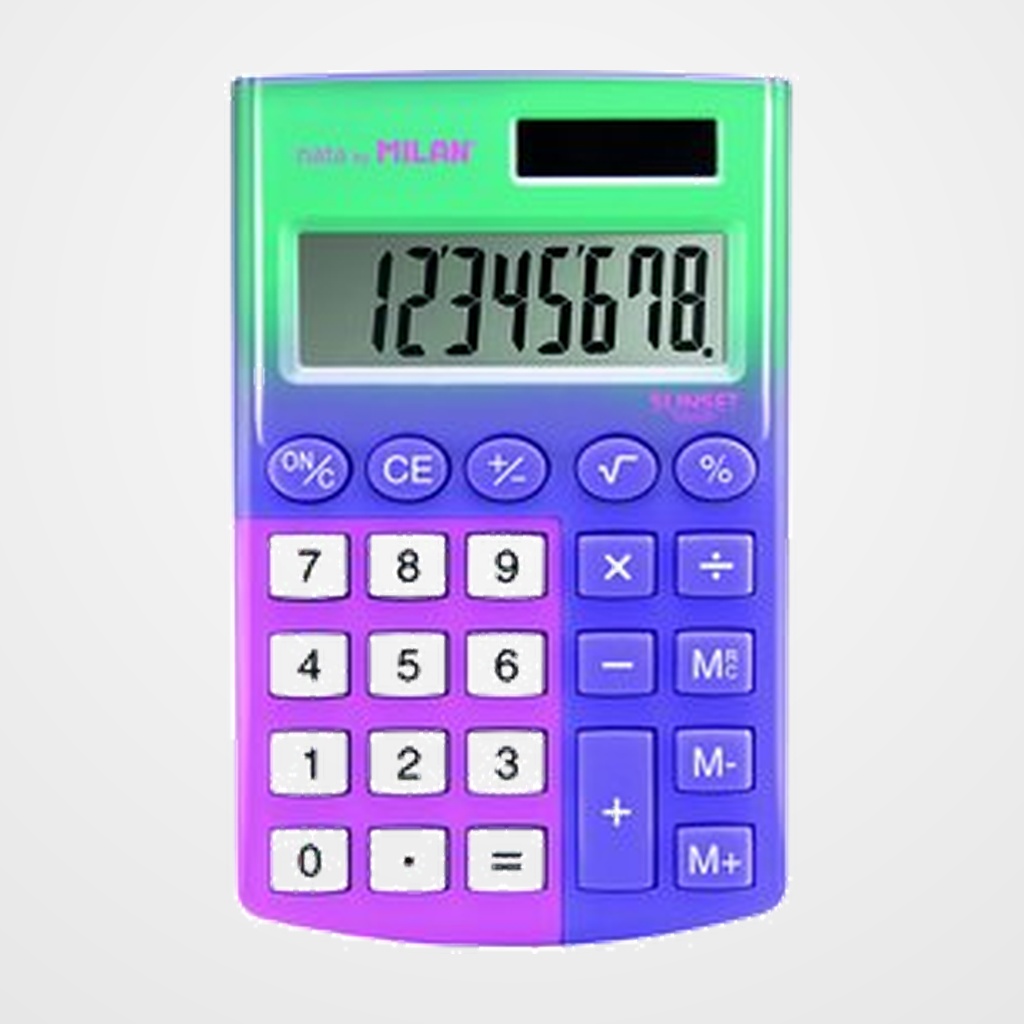 CALCULADORA de BOLSILLO MILAN POCKET SUNSET LILA/ROSA