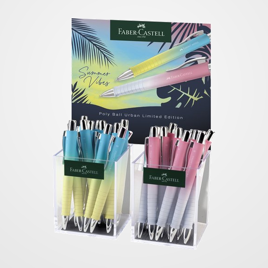 BOLIGRAFO FABER-CASTELL POLY BALL URBAN SUMMER SUNSET SURTIDO EXPOSITOR de 24
