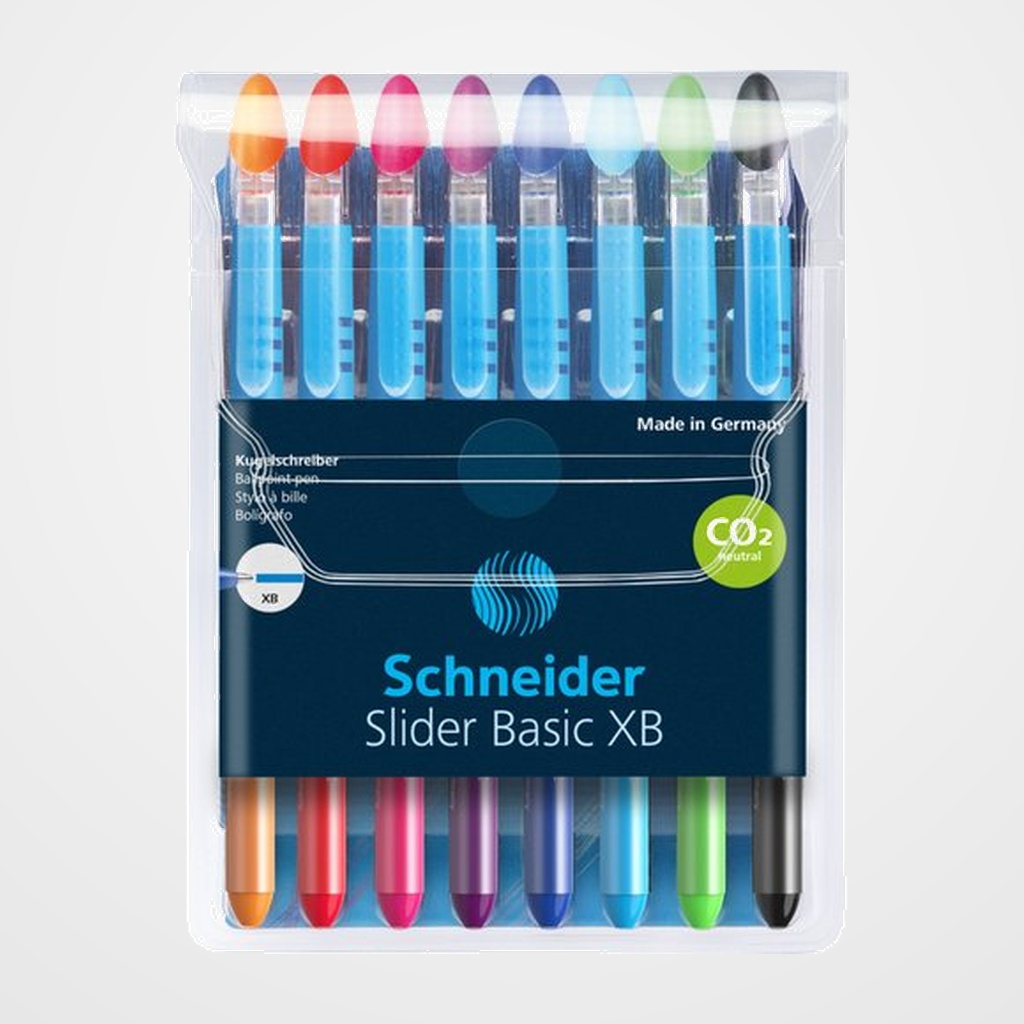 BOLIGRAFO SCHNEIDER SLIDER BASIC XB ESTUCHE DE 8 SURTIDOS