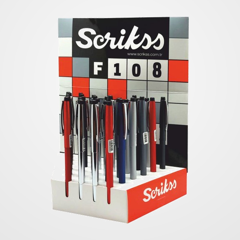 BOLIGRAFO SCRIKSS MIXTO 108 CHROME EXPOSITOR DE 36