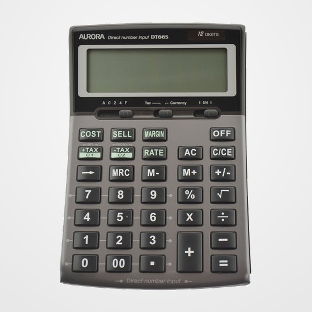 [15401313] CALCULADORA SOBREMESA AURORA 12 DIGITOS DT665