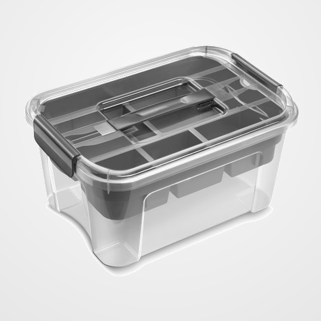 CAJA ALMACENAMIENTO CEP COMBI-BOX 13 LITROS  CON ORGANIZADOR INTERIOR GRIS
