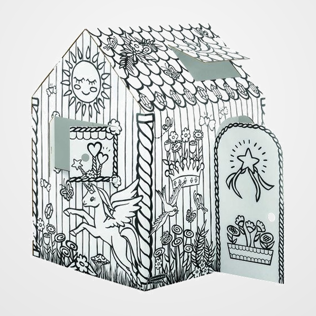 CAJA BANKERS BOX PARA PINTAR CARTON CASITA UNICORNIOS