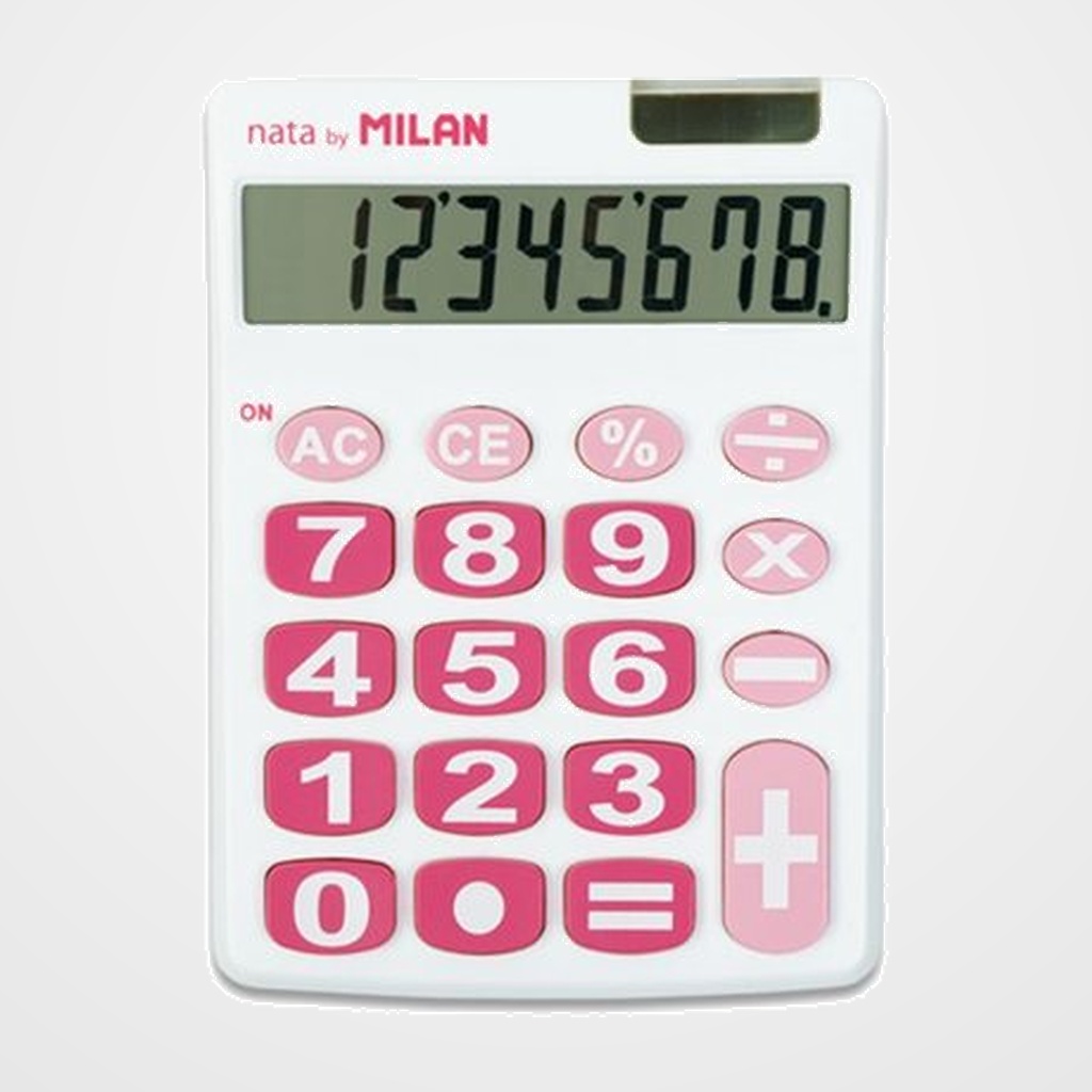 [15401647] CALCULADORA SOBREMESA MILAN 8 DIGITOS  BLANCO/ROSA TECLAS GRANDES