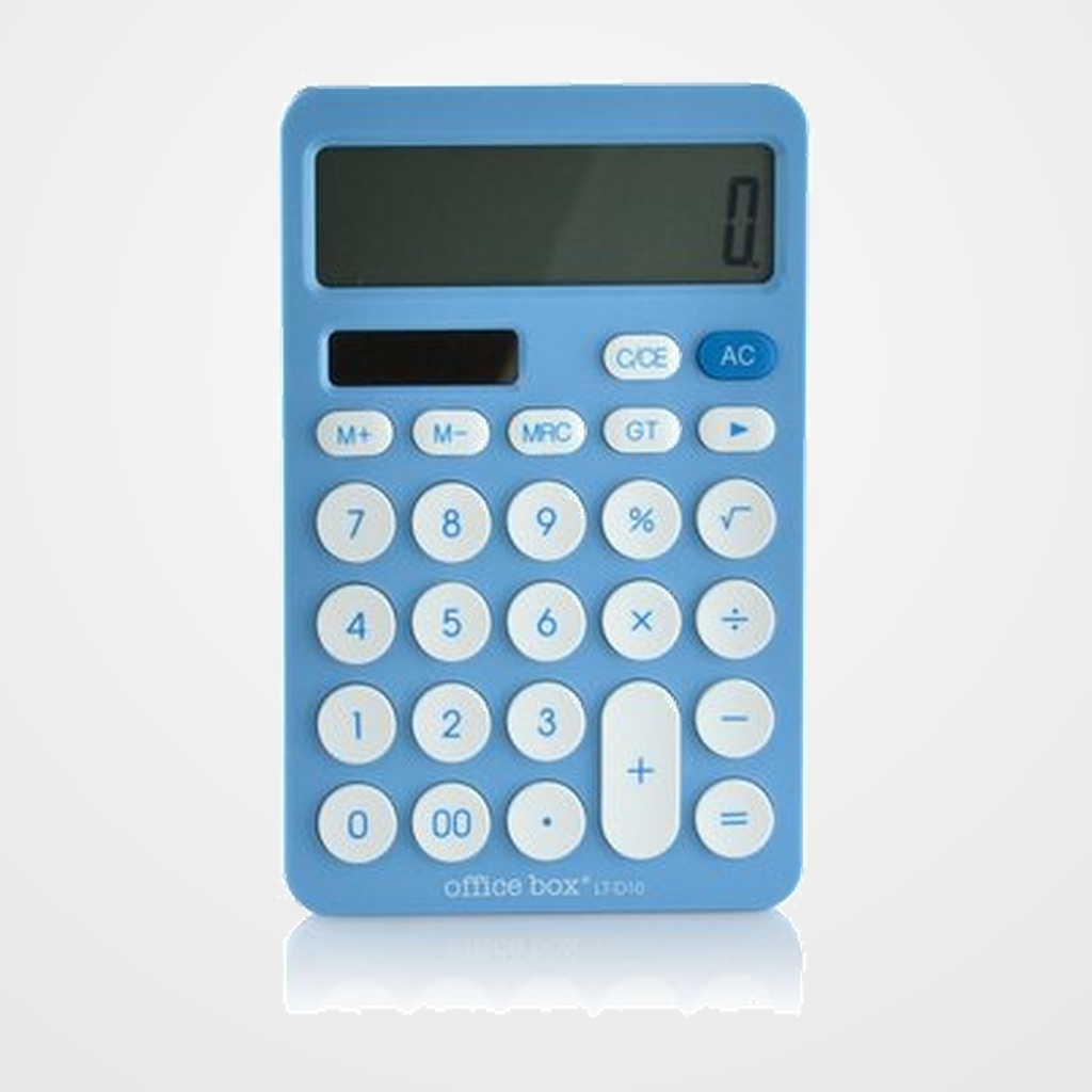 CALCULADORA SOBREMESA OFFICE BOX DUAL POWER 12 DIGITOS AZUL