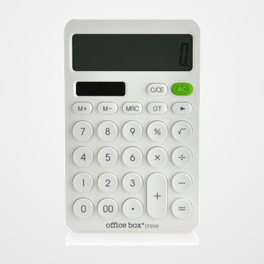 CALCULADORA SOBREMESA OFFICE BOX DUAL POWER 12 DIGITOS BLANCO