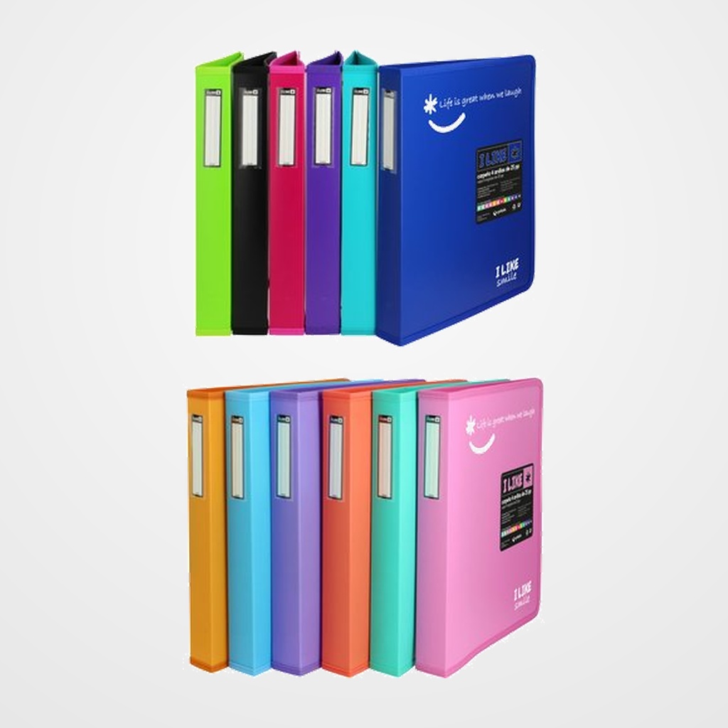 CARPETA de ANILLAS GRAFOPLAS LIKE2 PP A4+ 4 an.MIXTAS 25mm ROSA CLARO