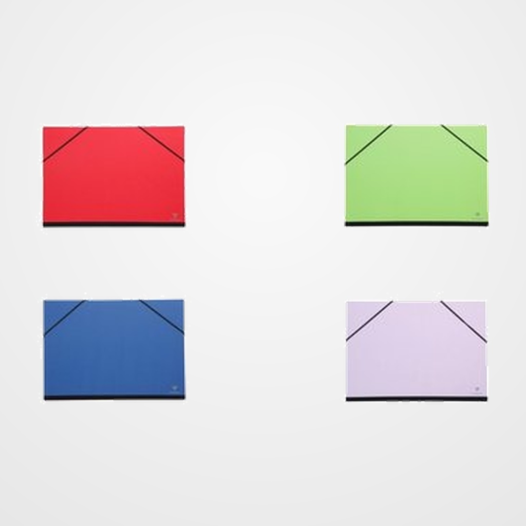 CARPETA de DIBUJO CLAIREFONTAINE CARTON C/GOMAS A3+ COLORES SURTIDOS