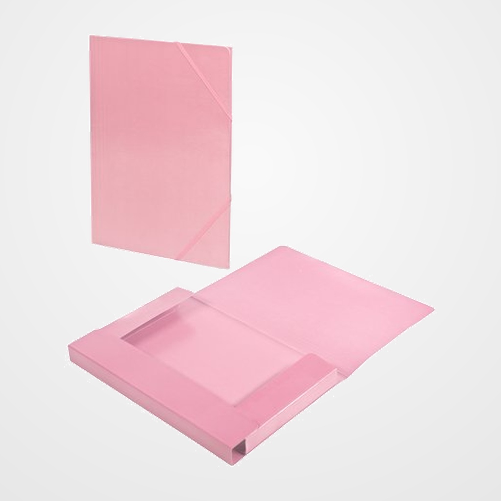 CARPETA de GOMAS y SOLAPAS CARCHIVO SOFT CARTON BRILLO Fº ROSA