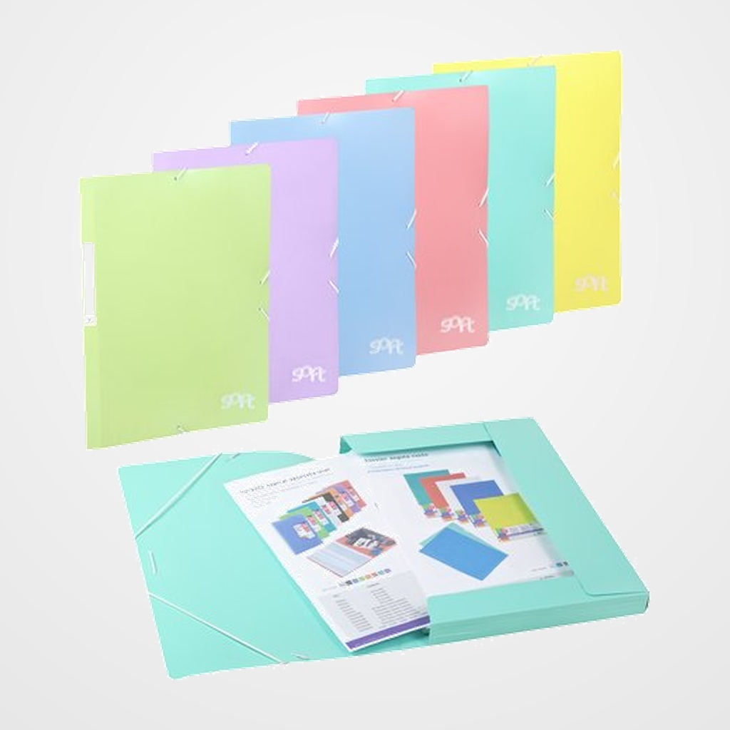 CARPETA de GOMAS y SOLAPAS CARCHIVO SOFT POLIPROPILENO Fº EXPOSITOR de 30