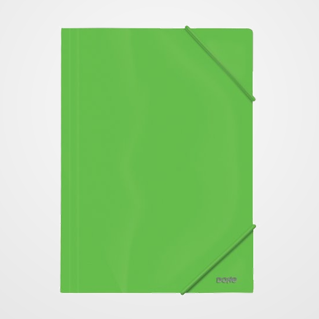 CARPETA de GOMAS y SOLAPAS DOHE A4 PP OPACO VERDE