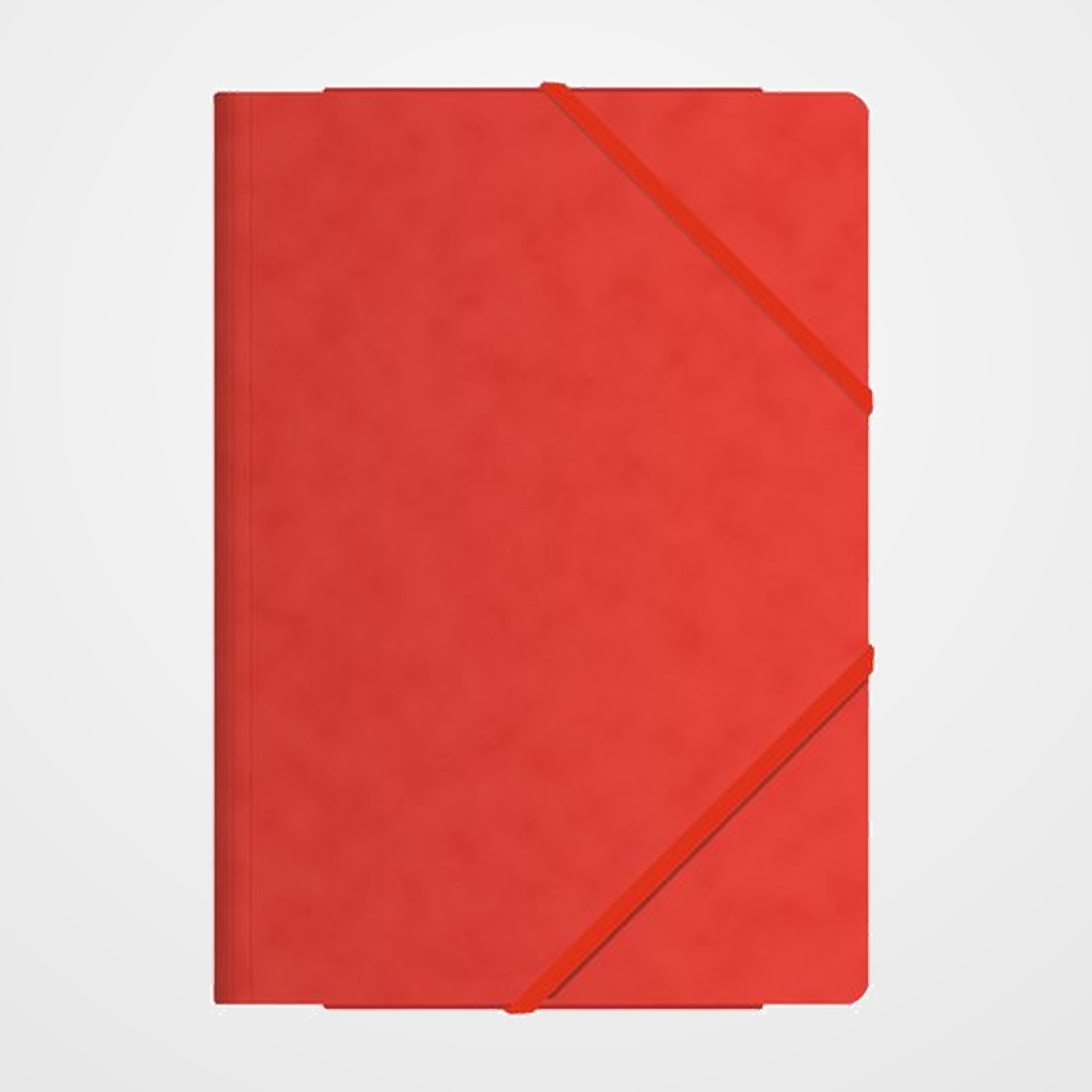 CARPETA de GOMAS y SOLAPAS DOHE Fº CARTON ROJO