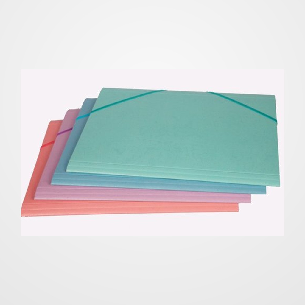 CARPETA de GOMAS y SOLAPAS FABRISA CARTON GOFRADO Fº LILA PASTEL