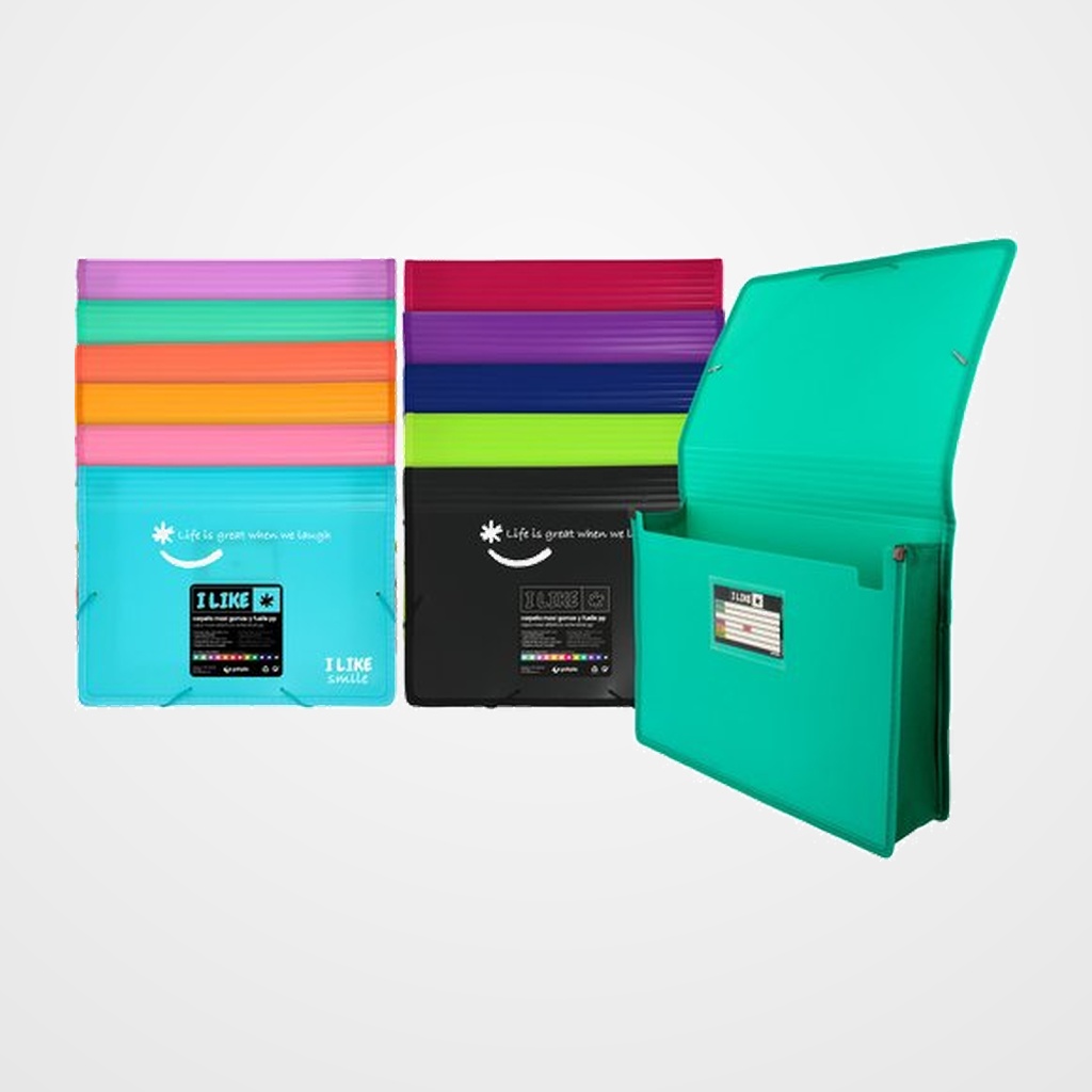CARPETA de GOMAS y SOLAPAS GRAFOPLAS PP LIKE 2 MAXI A4 CORAL