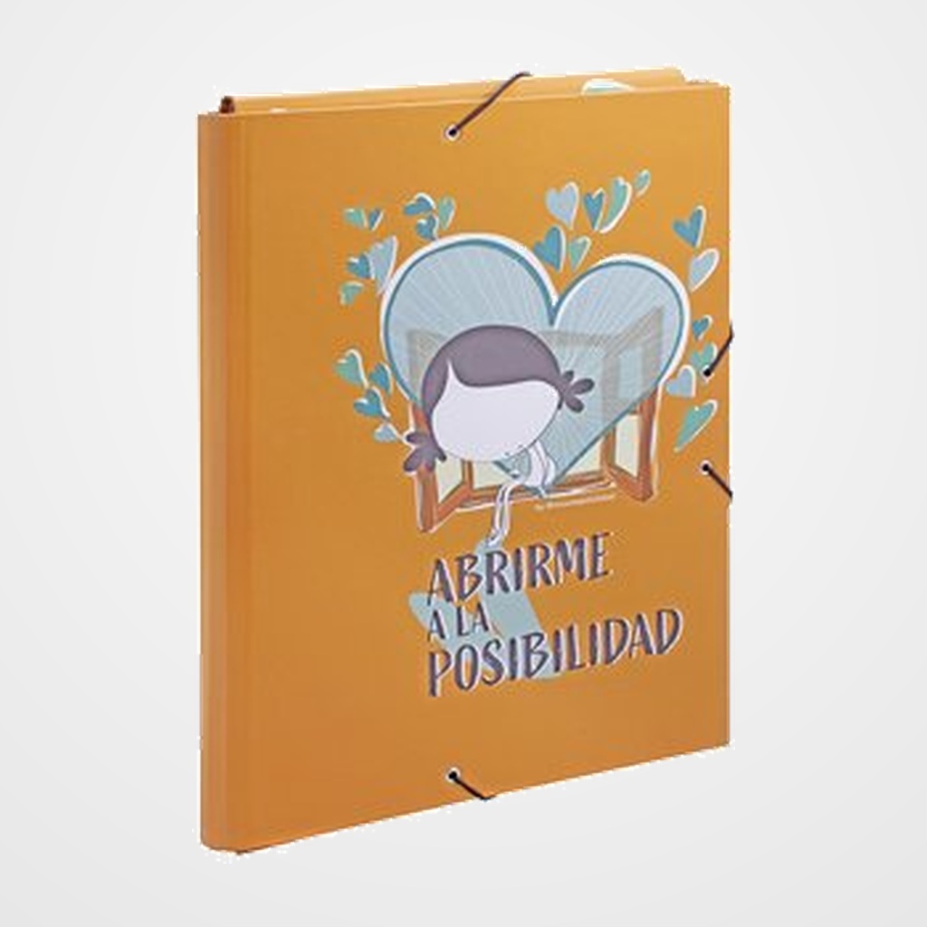 CARPETA de GOMAS y SOLAPAS PARDO MUXOTE CARTON FORRADO Fº ABRIRME