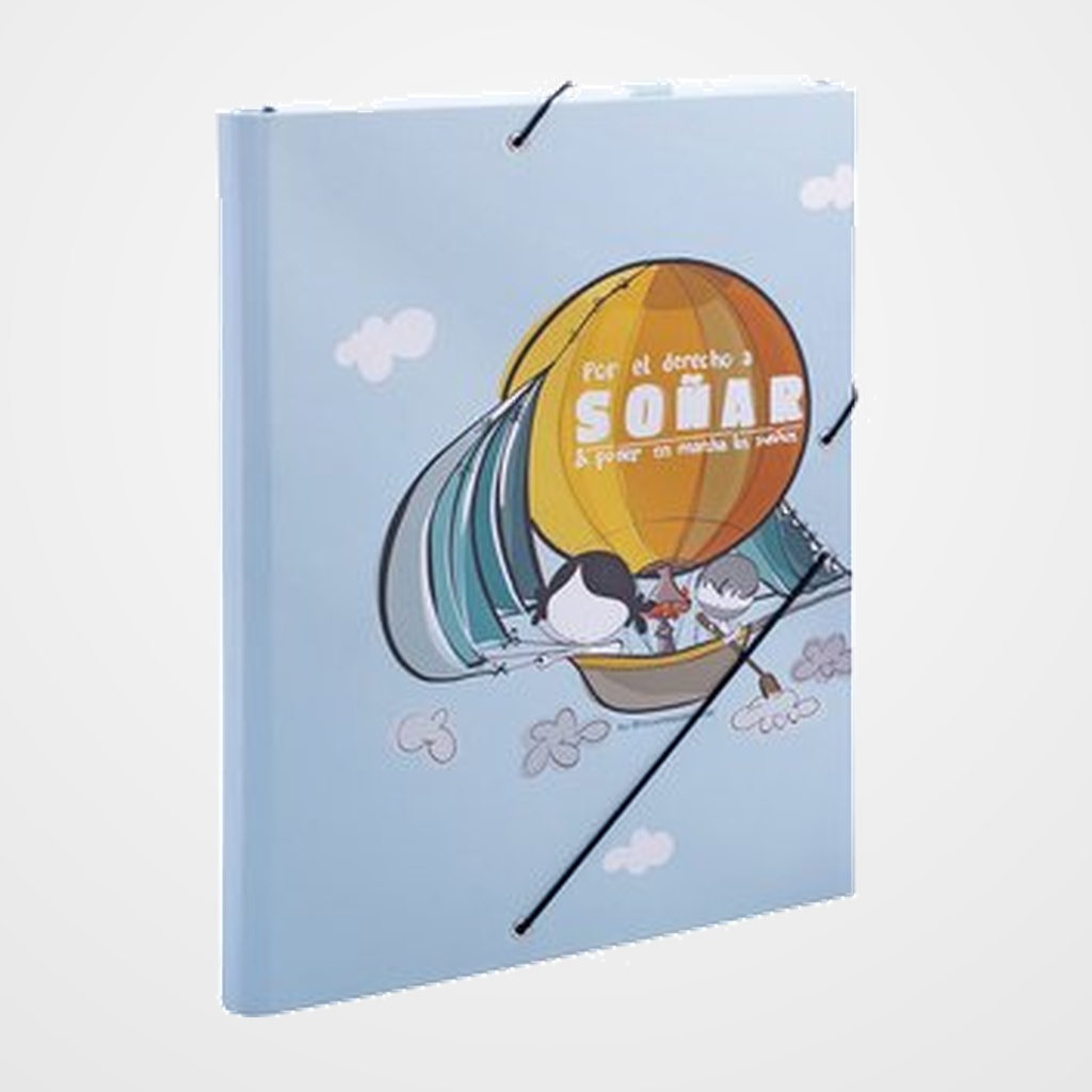 CARPETA de GOMAS y SOLAPAS PARDO MUXOTE CARTON FORRADO Fº SOÑAR