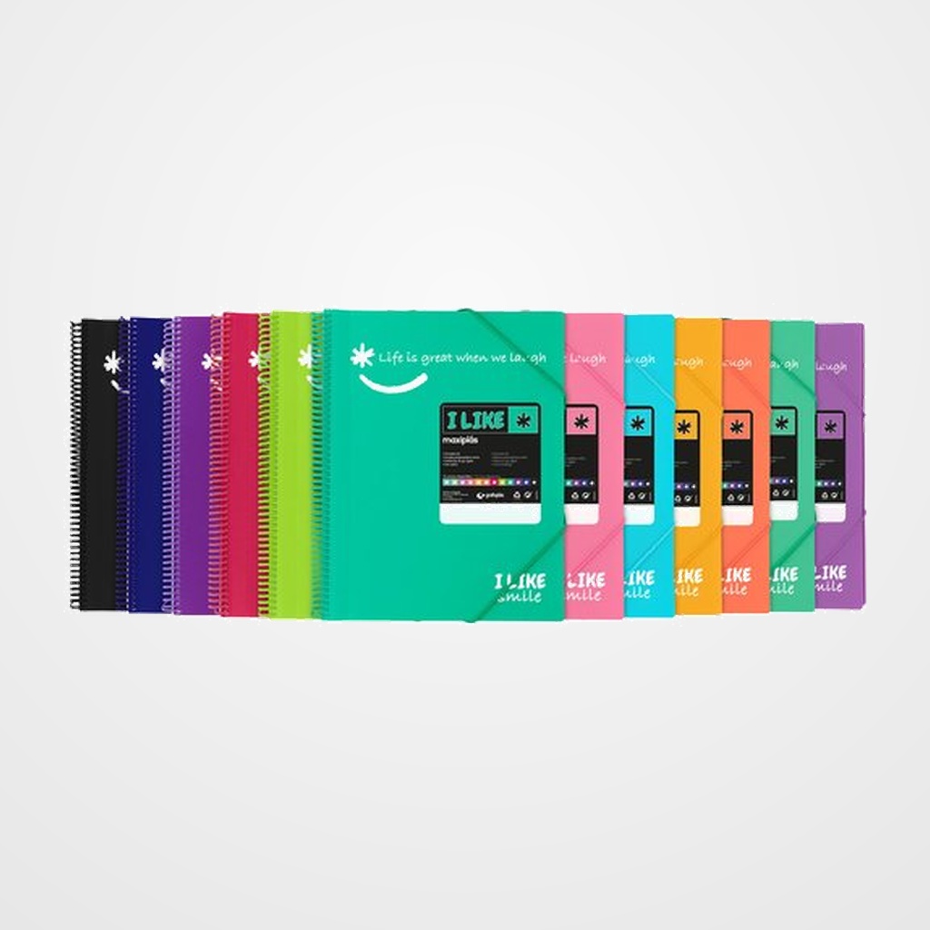 CARPETA FUNDAS (TARIFARIO) GRAFOPLAS PP RIGIDO MAXIPLAS LIKE 2 OPACO ESPIRAL A4 con GOMA 30 F. TURQUESA