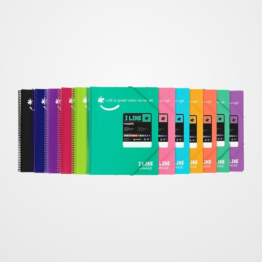 CARPETA FUNDAS (TARIFARIO) GRAFOPLAS PP RIGIDO MAXIPLAS LIKE 2 OPACO ESPIRAL A4 con GOMA 50 F. SURTIDO