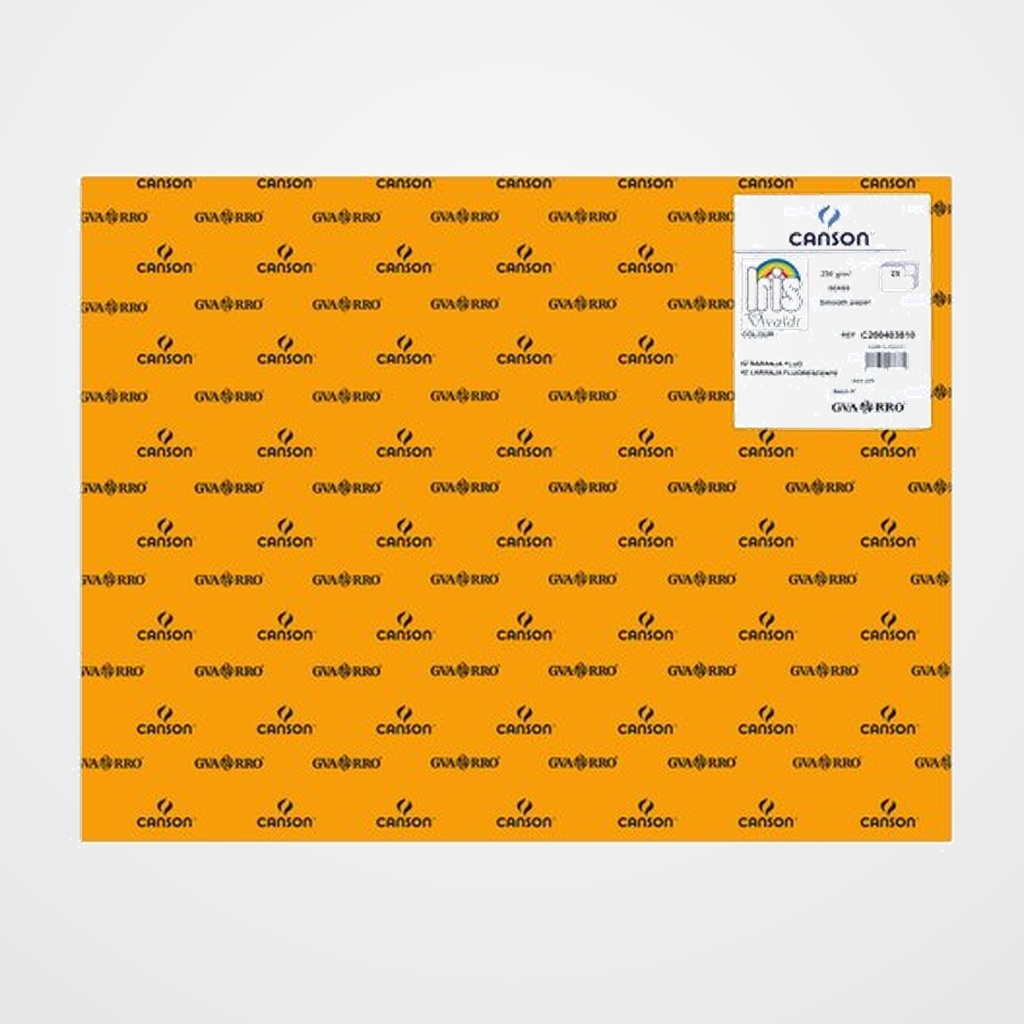 CARTULINA FLUOR 50x65 cm IRIS 250g NARANJA PAQUETE de 25