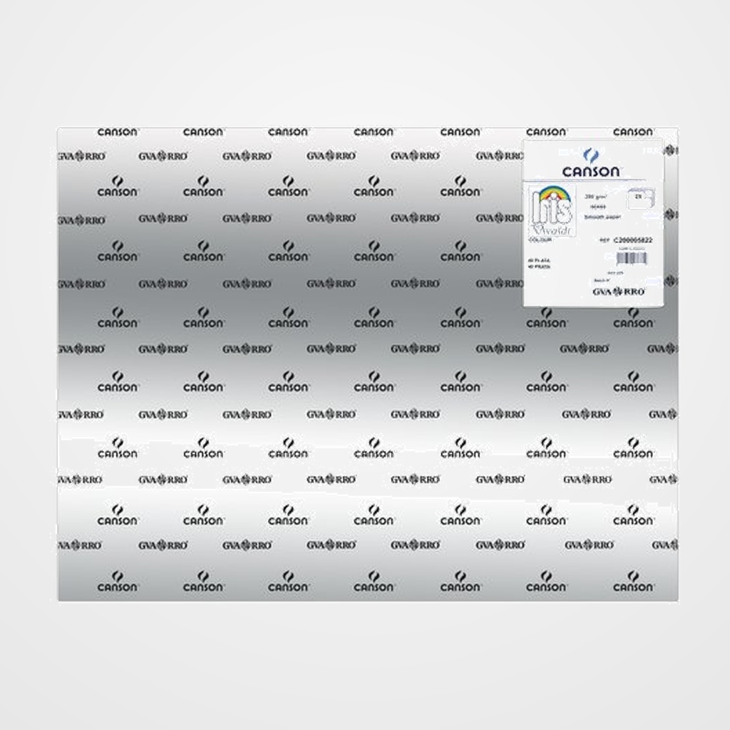 CARTULINA METALIZADA 50x65 cm IRIS 280g PLATA PAQUETE de 25