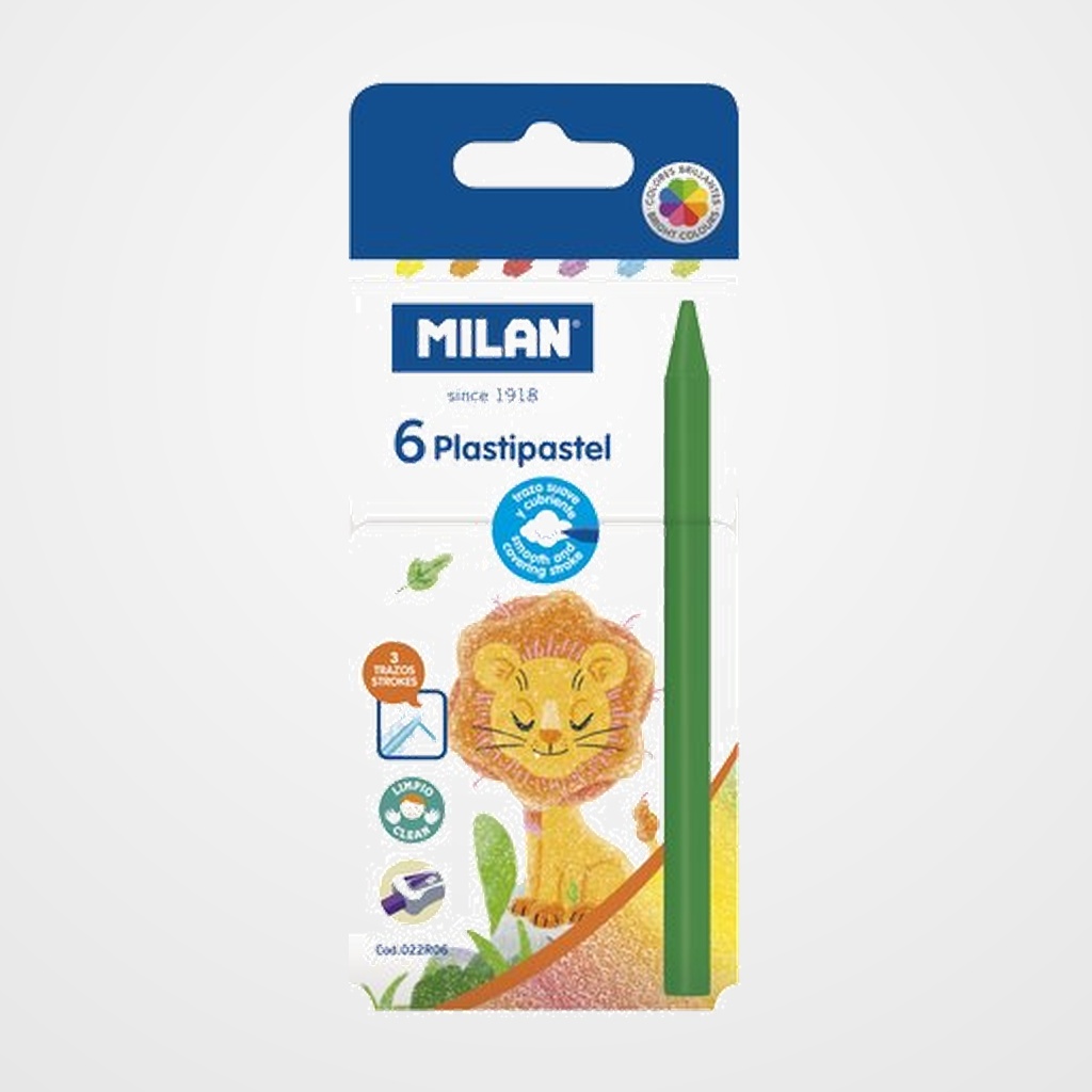 CERAS MILAN PLASTIPASTEL REDONDOS CAJA de 6