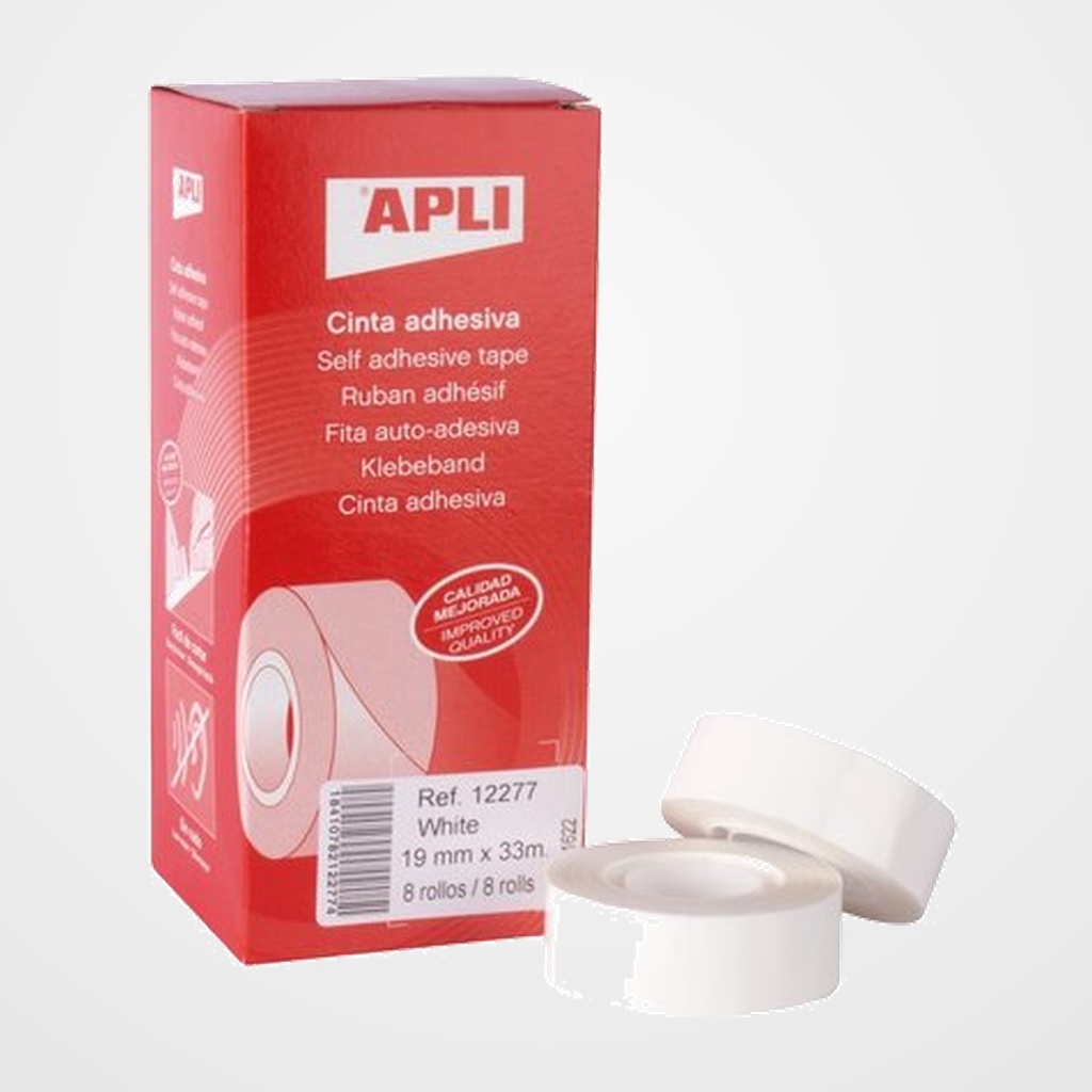 CINTA ADHESIVA APLI BLANCO rollo 33x19
