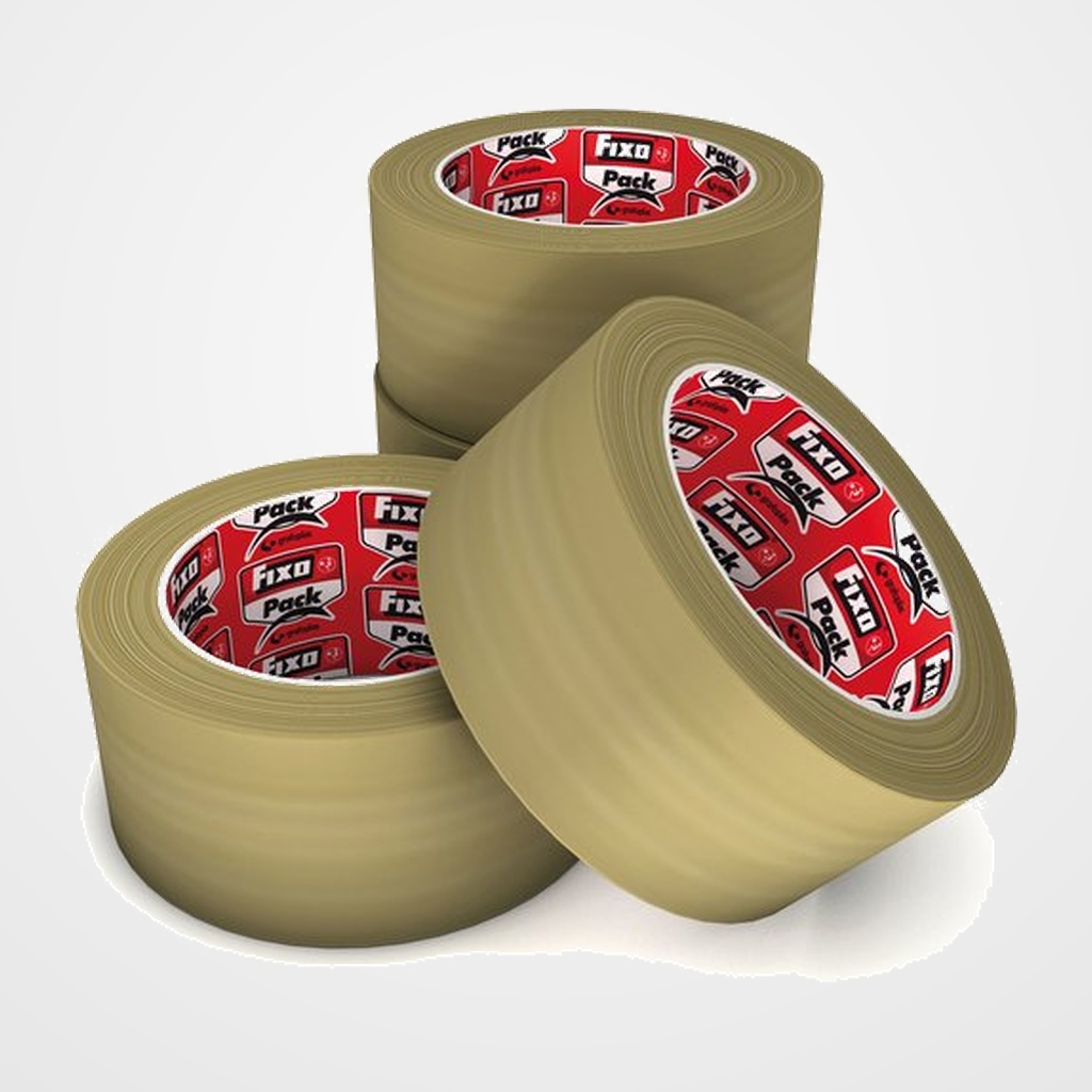 CINTA de EMBALAJE FIXO PACK PP EXTRA FUERTE CAUCHO rollo 132x48 MARRON