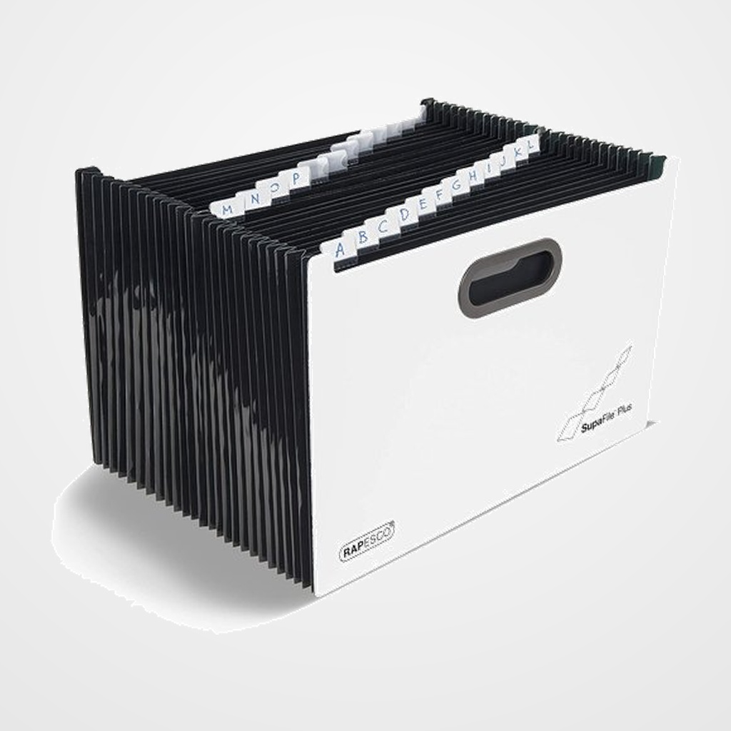 CLASIFICADOR ACORDEON RAPESCO PP  A4+ 26 DPTOS. BLANCO/NEGRO