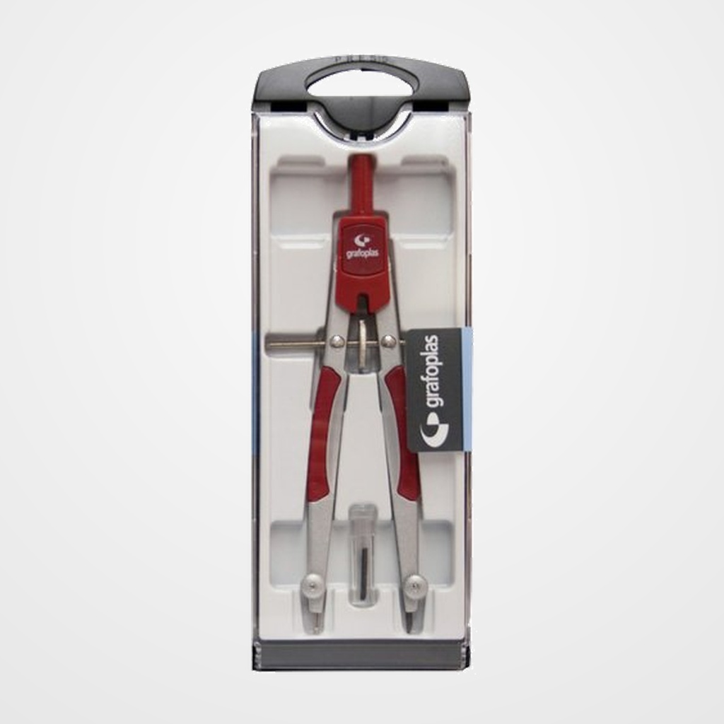 COMPAS GRAFOPLAS MICROMETRICO ROJO CON MINAS
