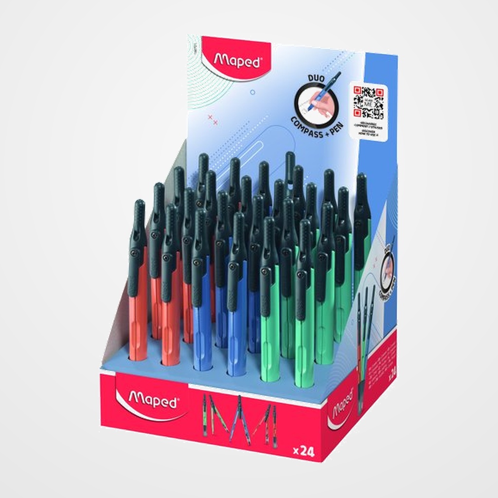 COMPAS MAPED COMPASS-PEN SURTIDO EXPOSITOR de 24 (portaminas que se convierte en compas)