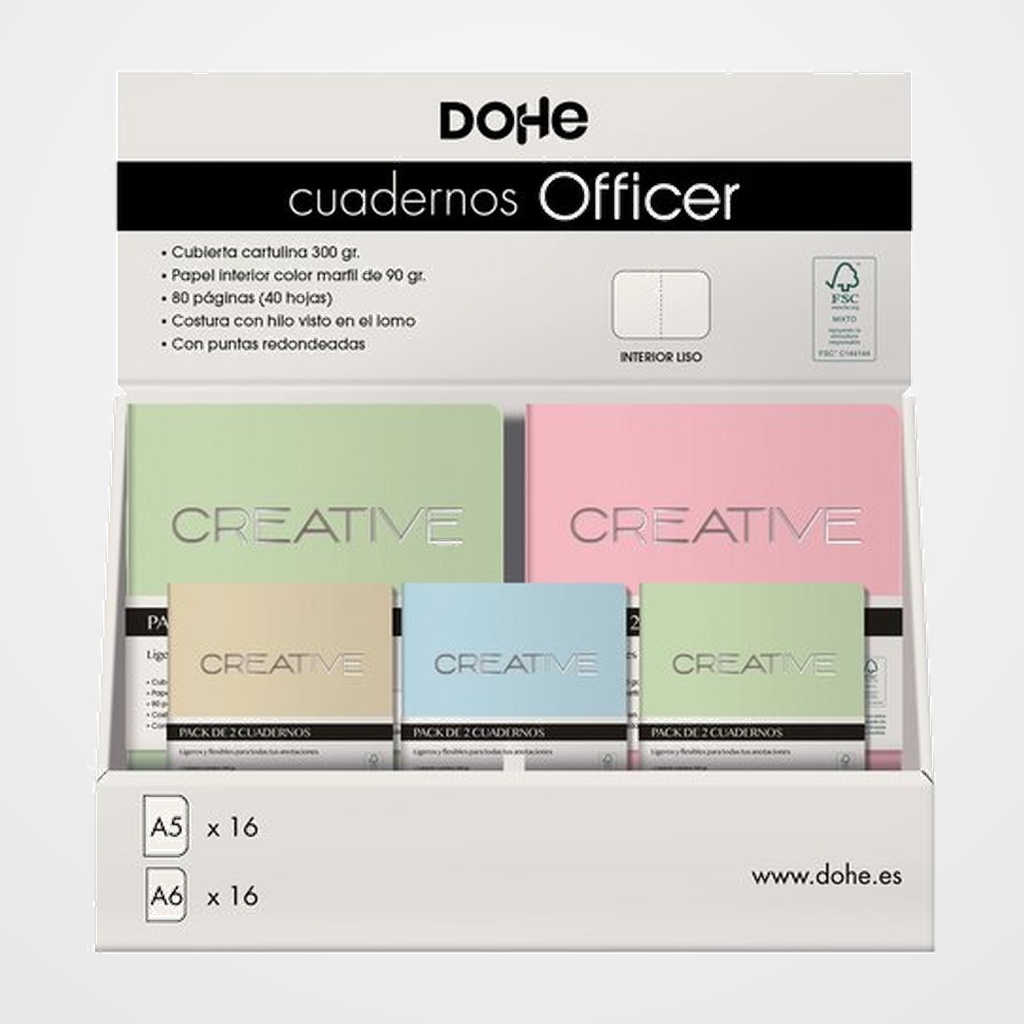 CUADERNO DOHE CREATIVE SURTIDO EXP. 32 (16x A5 y 16x A6)
