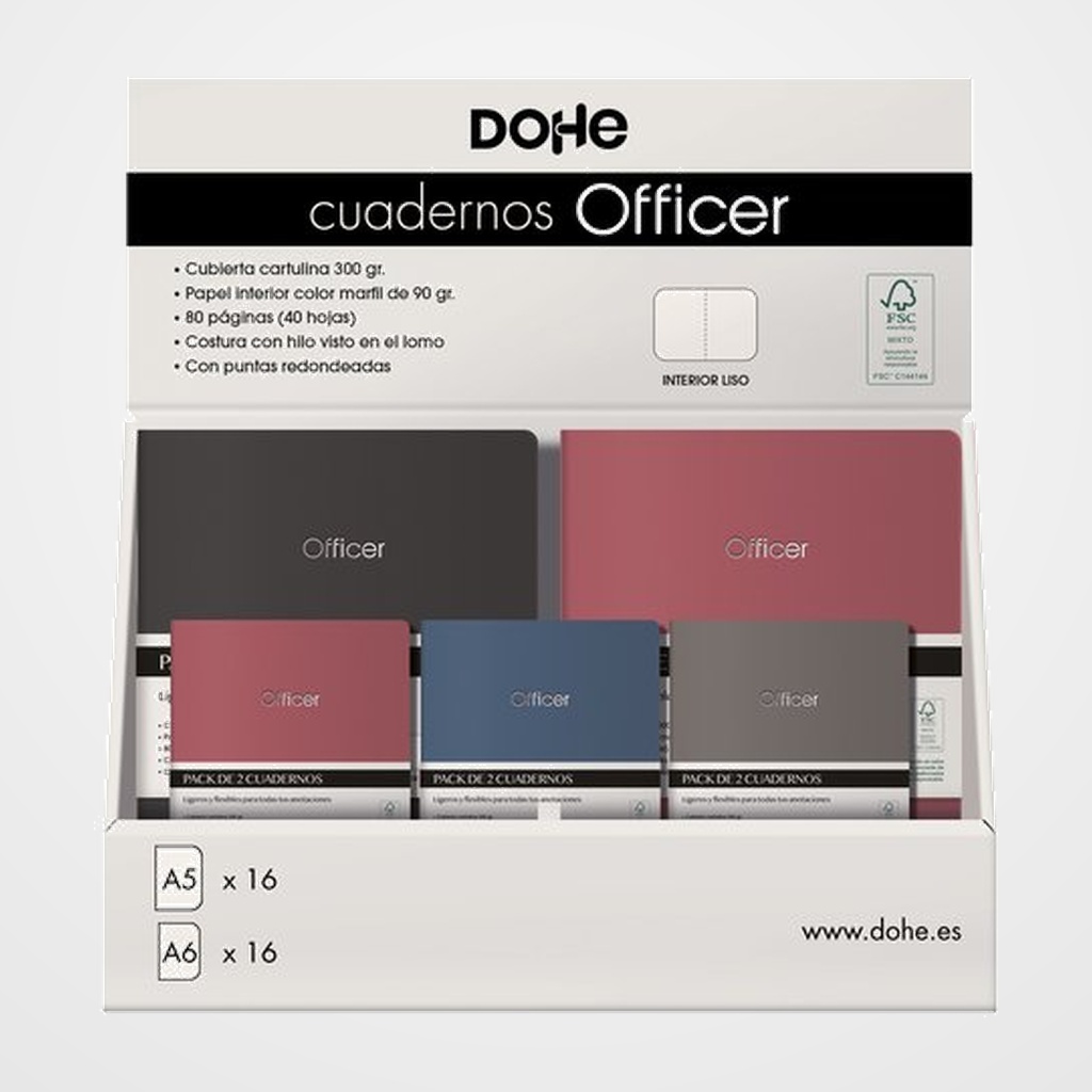 CUADERNO DOHE OFFICER SURTIDO EXP. 32 (16x A5 y 16x A6)