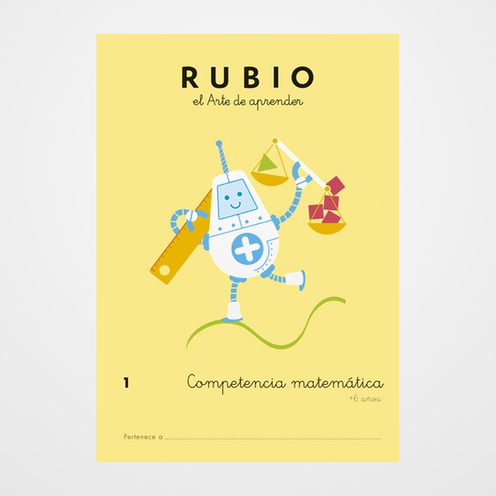 CUADERNO RUBIO A4 COMPETENCIA MATEMATICAS 1 (+6 años)