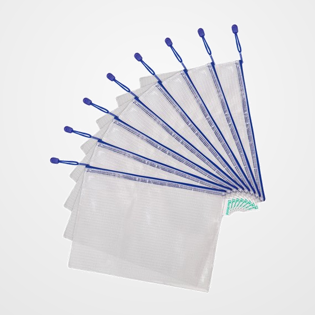 DOSIER SOBRE TARIFOLD CREMALLERA PVC A4 AZUL PACK de 8
