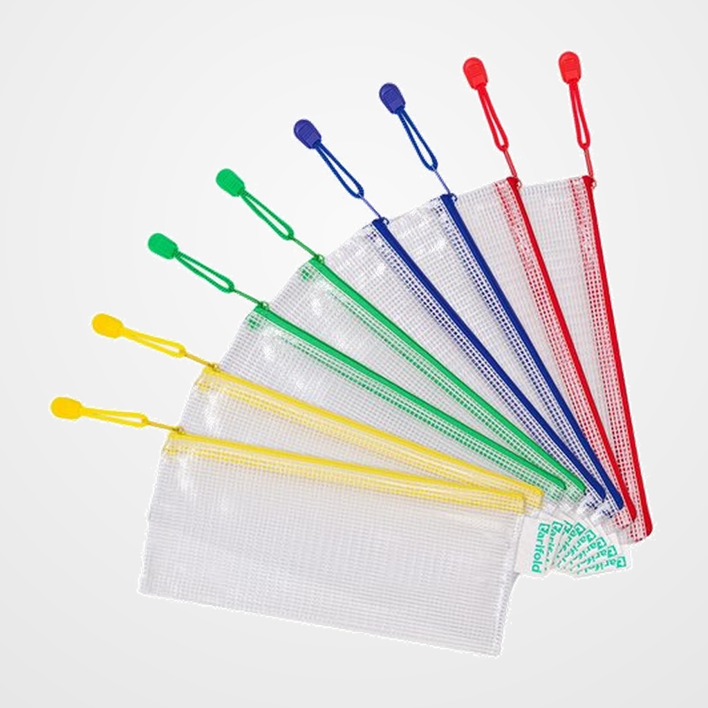 DOSIER SOBRE TARIFOLD CREMALLERA PVC 250X115 COLORES SURTIDOS PACK de 8