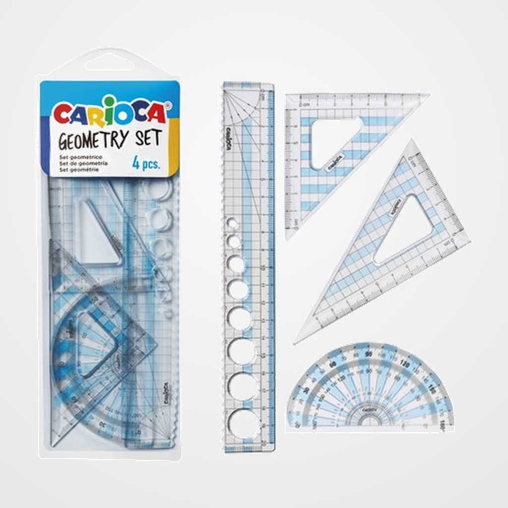 EQUIPO de DIBUJO CARIOCA SET ESCOLAR DE GEOMETRIA