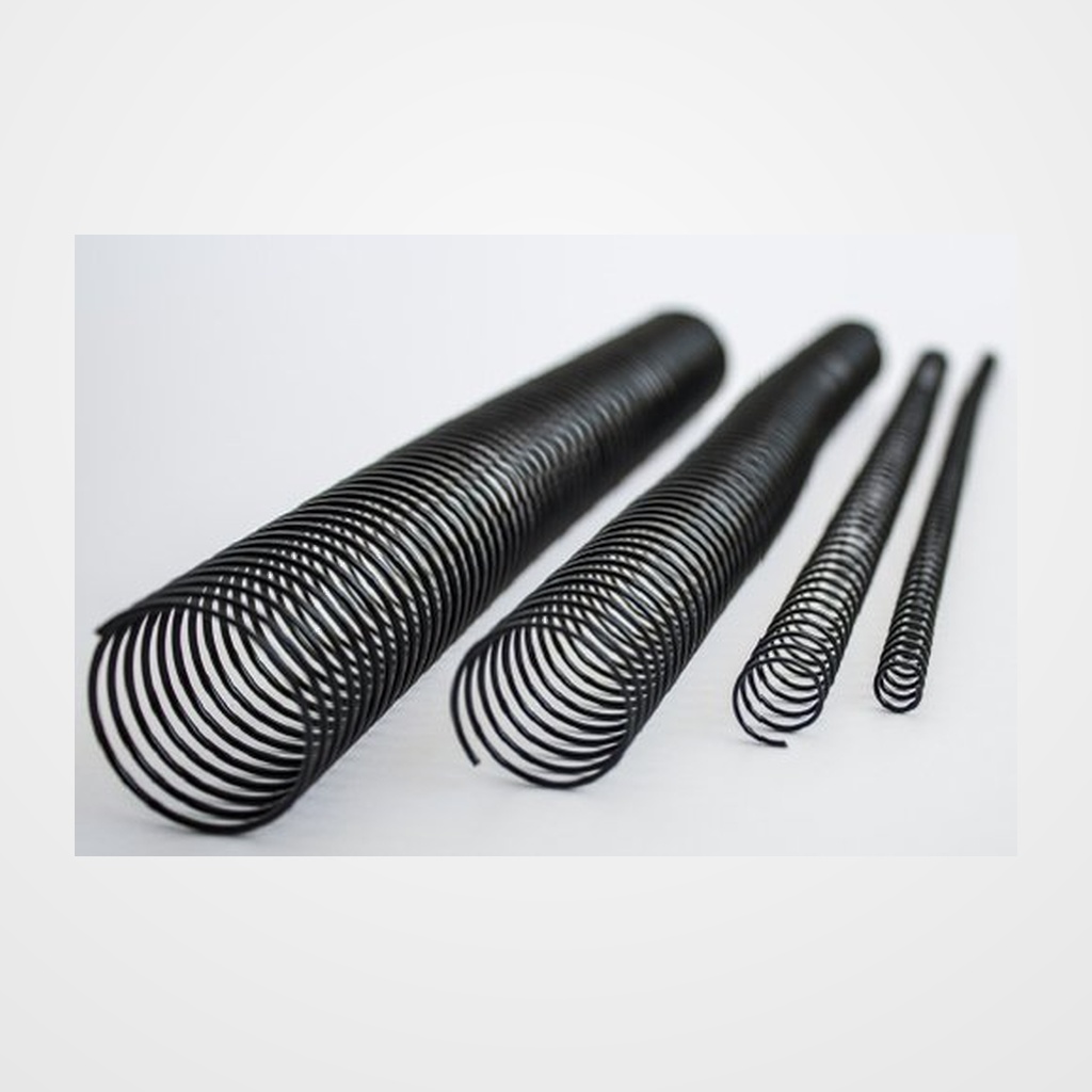 ESPIRAL METALICA paso 64 (5:1 ) PLATA 14 mm CAJA de 100