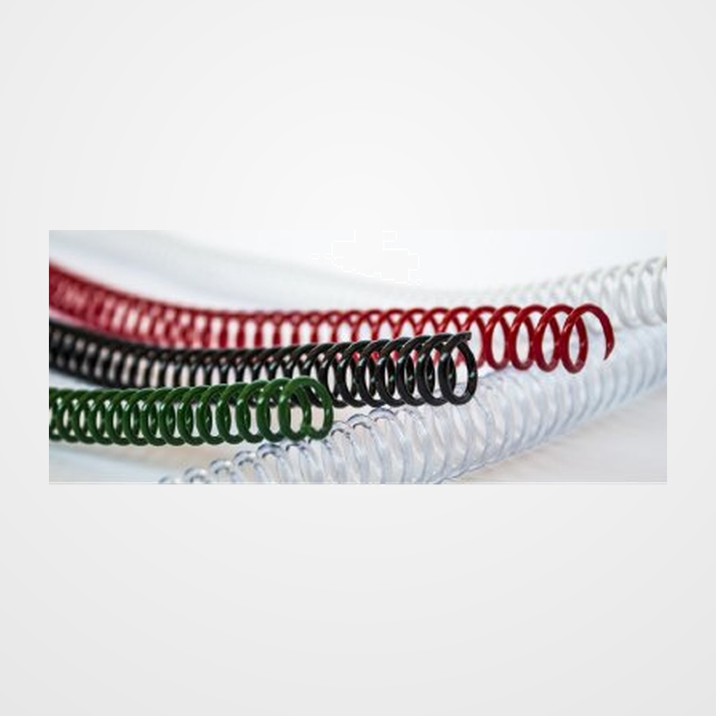 ESPIRAL PLASTICO paso 64 (5:1 ) ROJO 18 mm CAJA de 50