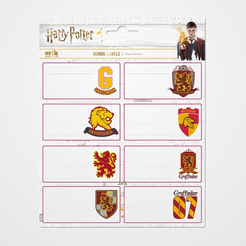 ETIQUETA ESCOLAR ERIK 15,8x20 HARRY POTTER GRYFFINDOR