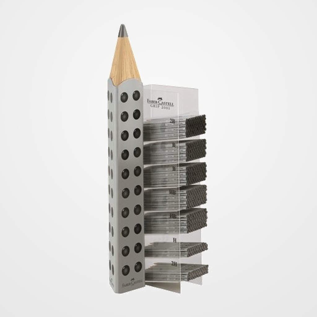 EXPOSITOR LAPICES FABER CASTELL 36 DOCENAS DE GRIP-2001 2B x 6 docenas B   x 12 docenas HB x 12 docenas H   x 3 docenas 2H x 3 docenas