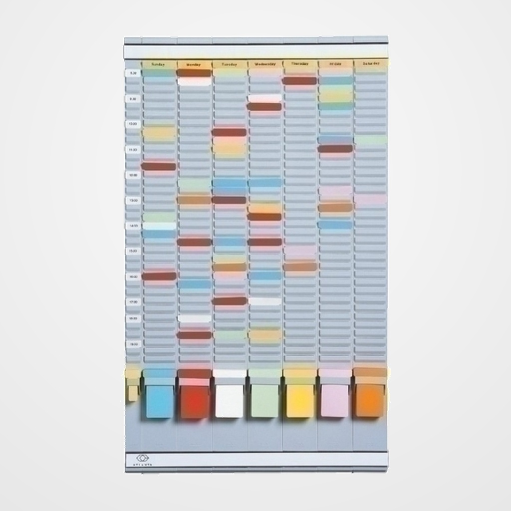FICHERO MURAL PLANNING ATLANTA SEMANAL FICHAS  T  con 20 RANURAS 490x63