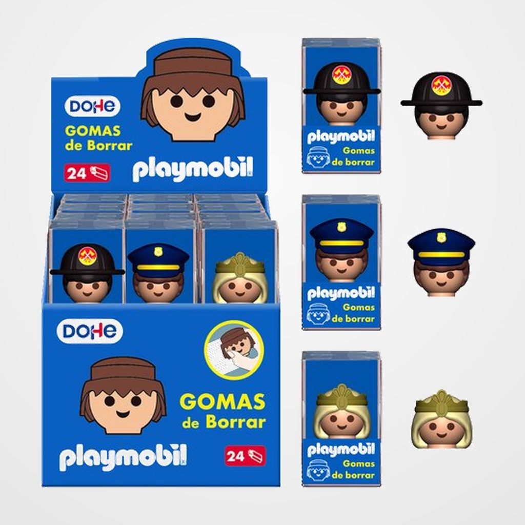 GOMA de BORRAR DOHE PLAYMOBIL SURTIDO EXPOSITOR DE 24 (3 mod.)
