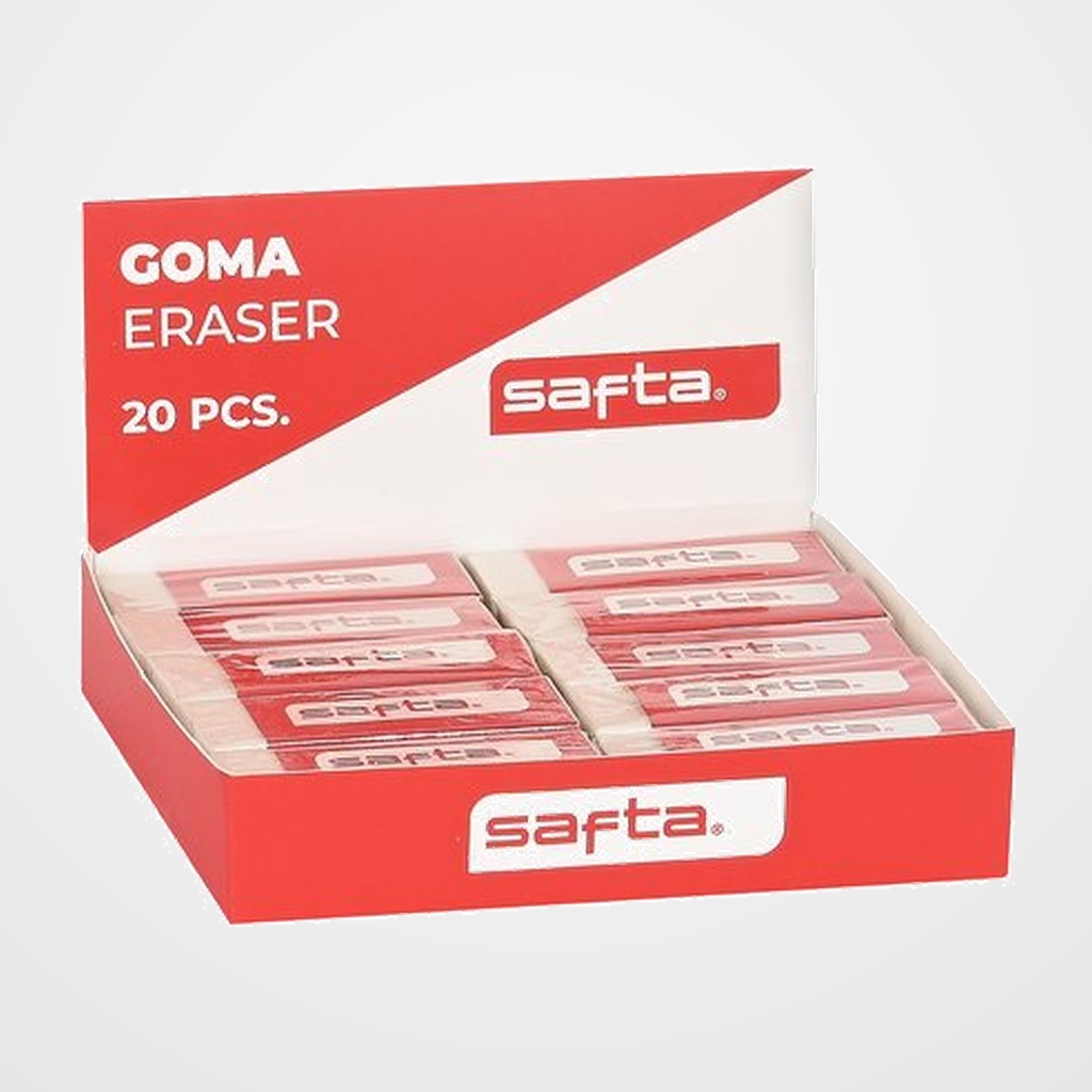 GOMA de BORRAR SAFTA PVC EXPOSITOR de 20