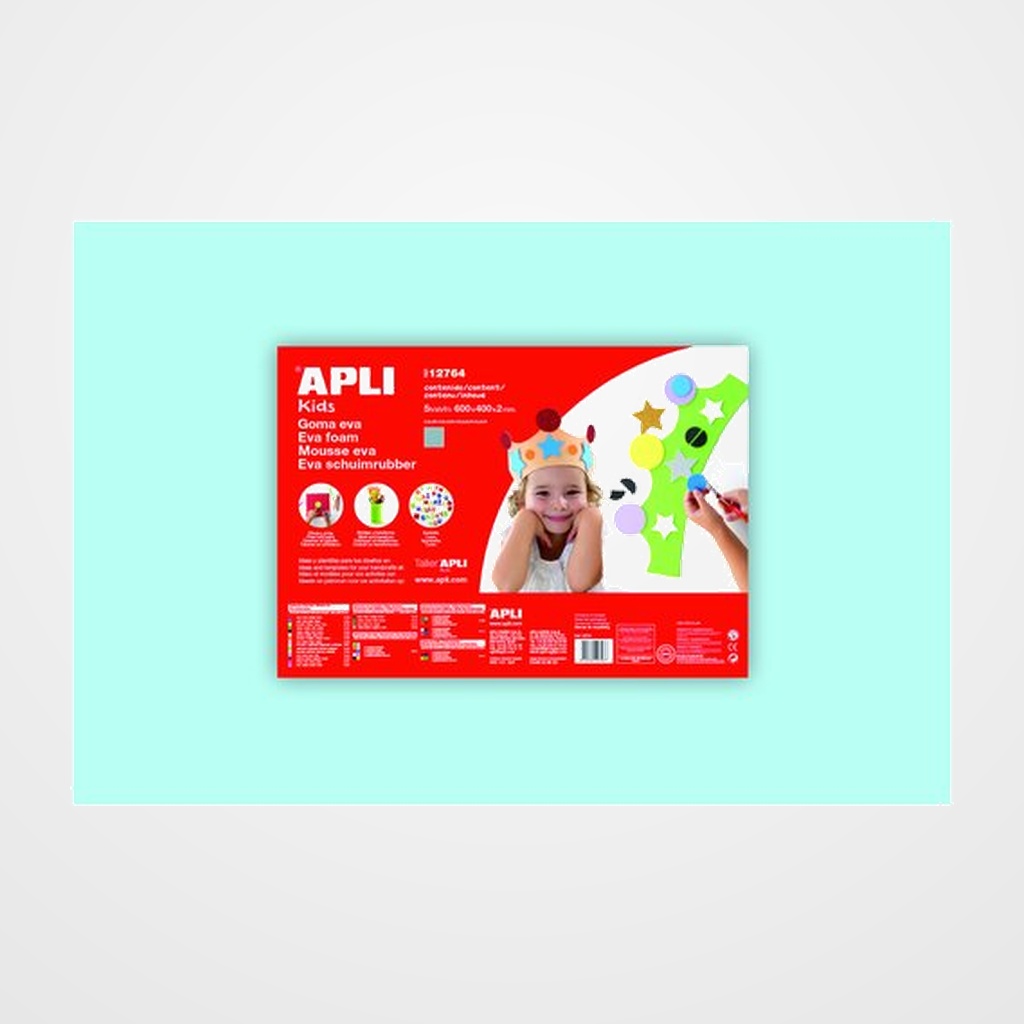 GOMA EVA APLI HOJA 40x60 cm AZUL CLARO PAQUETE de 5
