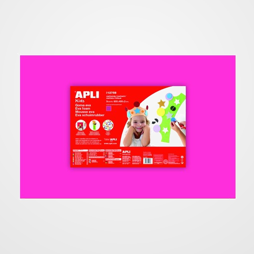 GOMA EVA APLI HOJA 40x60 cm ROSA PAQUETE de 5