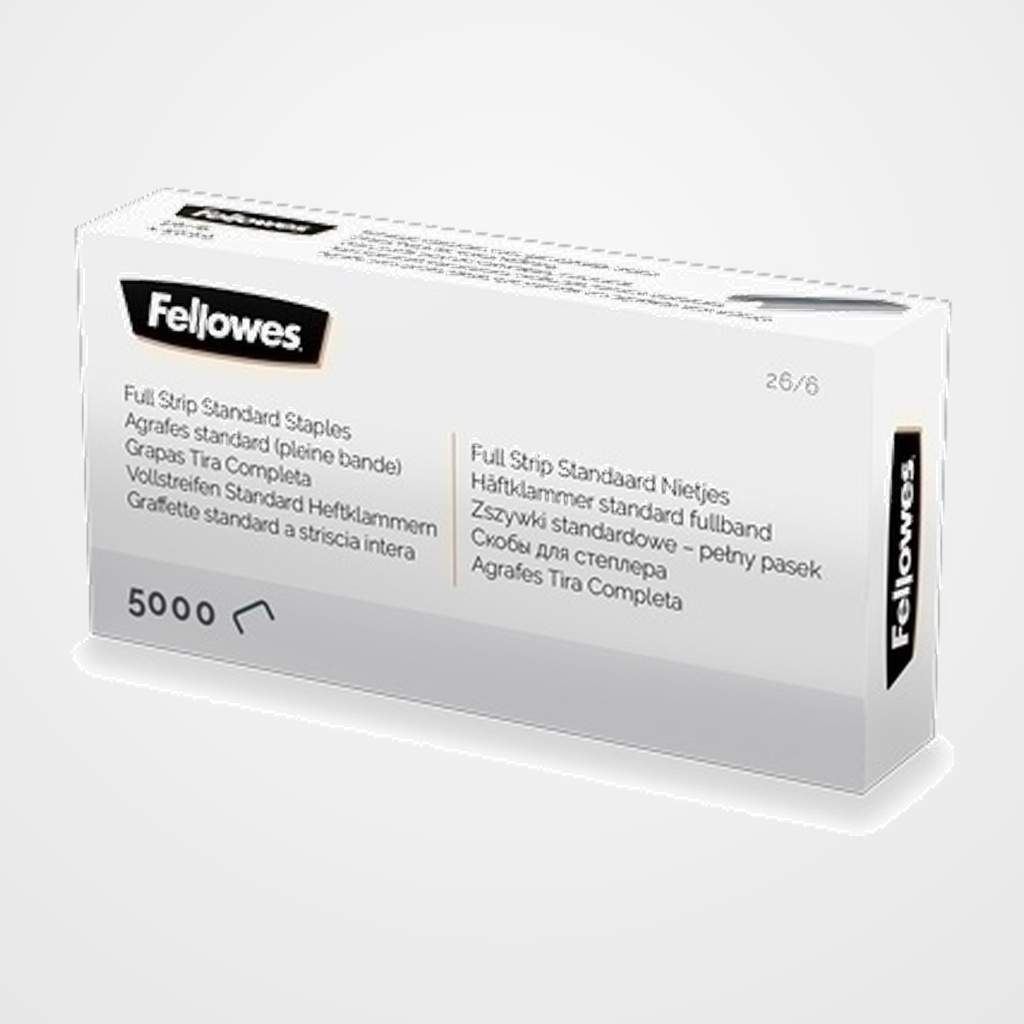 GRAPAS FELLOWES 26/6 TIRA COMPLETA CAJA DE 5000